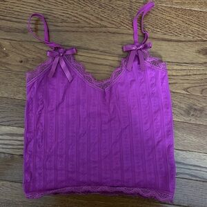 Urban Outfitters Purple Lace Trim Tank Top